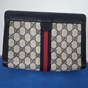 Gucci Black and Red Monogram Wallet